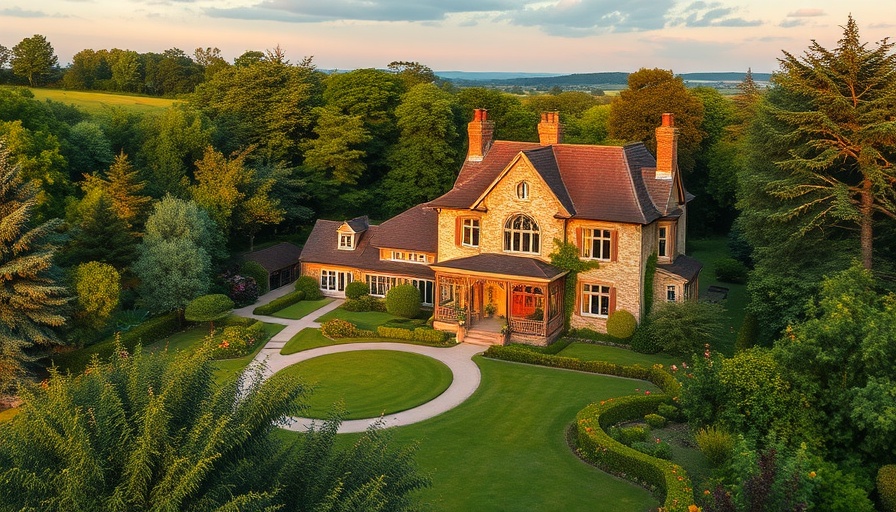 Luxury countryside estate for group travel, serene setting
