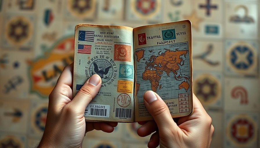 Close-up of hands holding a stamped passport for international travel planning.