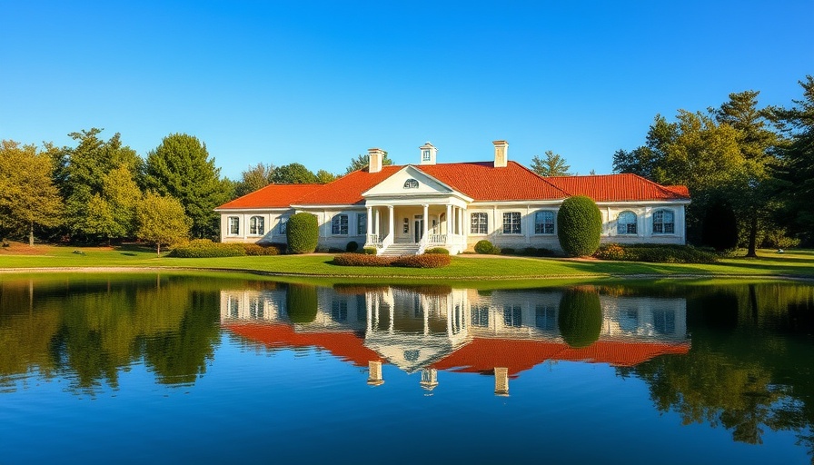 View of elegant golf course in Nairobi by a tranquil lake.
