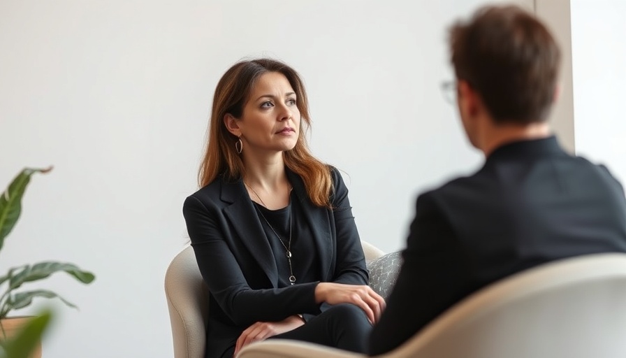Thoughtful woman discussing Human Design in a soft-lit setting.
