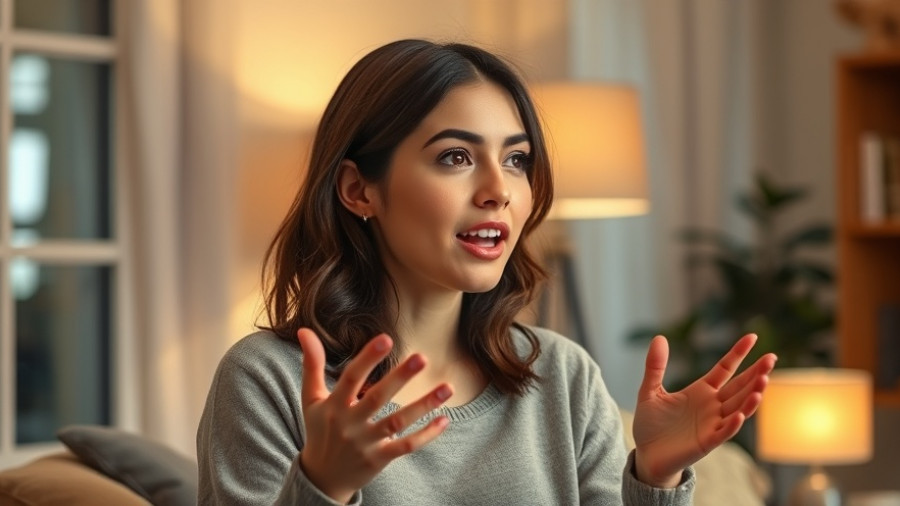 Young woman discussing Human Design in cozy setting.