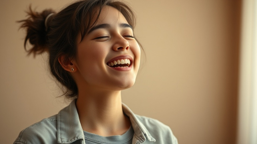 Young woman singing joyfully indoors to attract abundance.