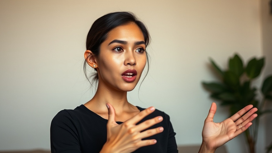 Young woman discussing empowerment, conveying Feminine Energy and Safety.