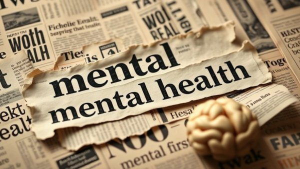 Modern therapies for mental energy concept with mental health headlines.