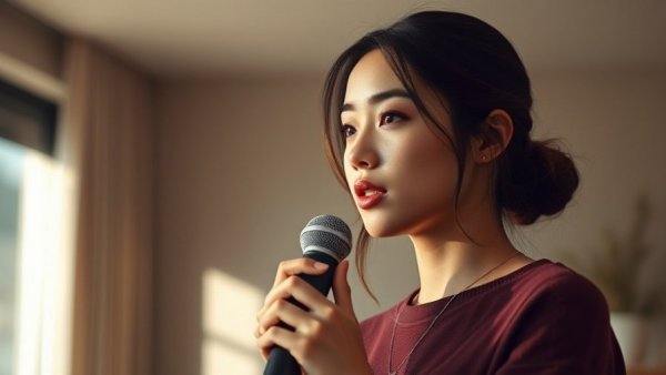 Calm young woman discussing Human Design Projector energy alignment indoors.
