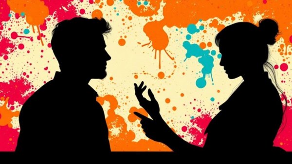 Illustration showing importance of listening skills in a colorful setting.