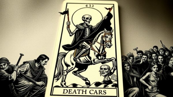 Death tarot card illustration symbolizing transformation.