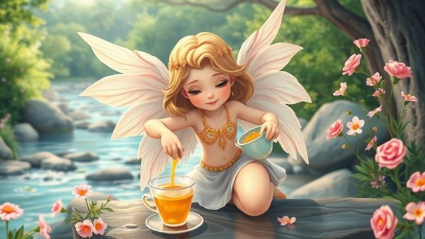 Temperance Tarot Card Meaning illustrated by an angel in a serene setting.