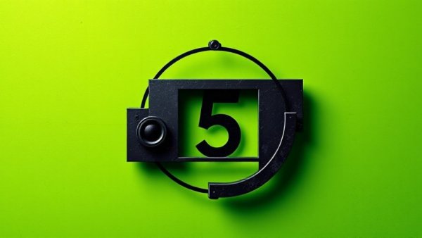 Modern geometric design of Gate 5 in Human Design on a green background.