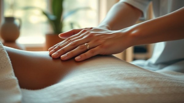 Massage therapy session emphasizing hands-on technique and care.