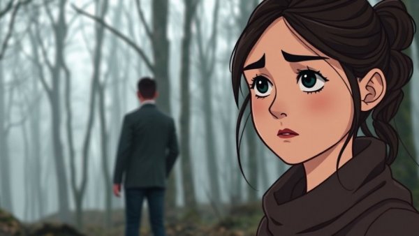 Old traumas and self-doubt visualized in a cartoon forest.