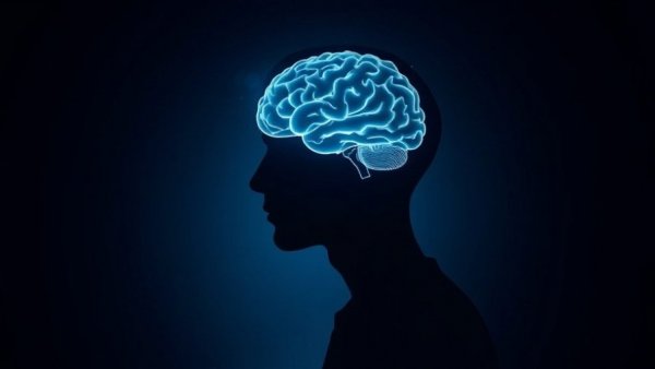 Minimalistic observer illustration, focus on brain, Manifestation in Quantum Field.
