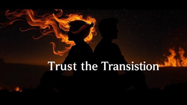 Quantum Shift illustration with contrasting figures in transition.
