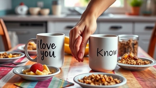 Hands holding over breakfast table symbolize benefits of healthy relationships.