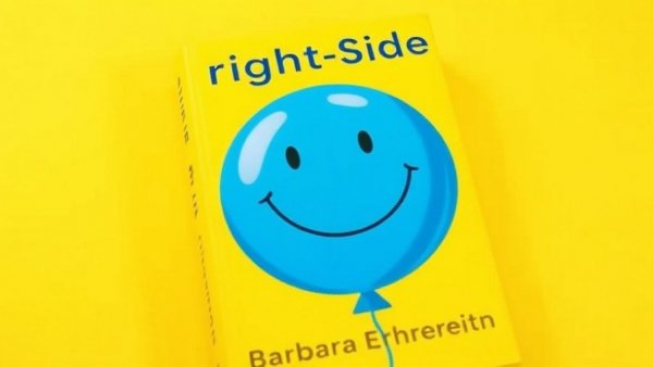 Yellow book cover of 'Bright-Sided' by Barbara Ehrenreich highlighting toxic positivity.