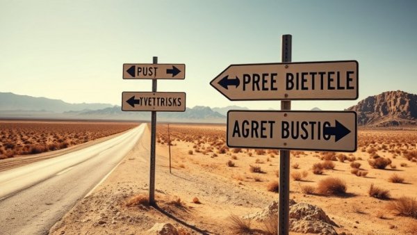 Confusing road signs illustrating reverse psychology techniques
