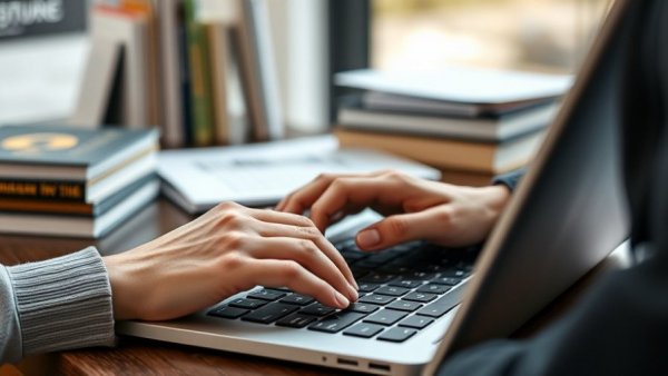 Student focused on 220-1202 practice tests on laptop.