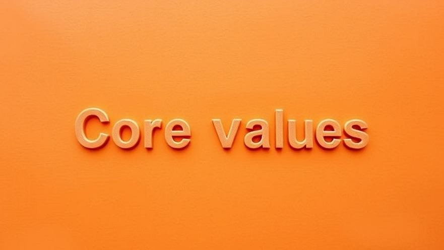 Core values for personal growth journey in a soft lit orange and white background.