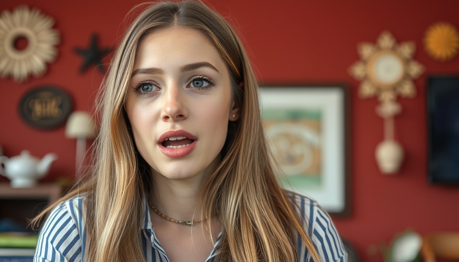 Young woman speaking indoors, higher self concept.