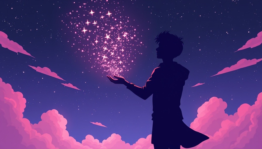 Mystical micro-faith benefits concept with a figure in night sky.
