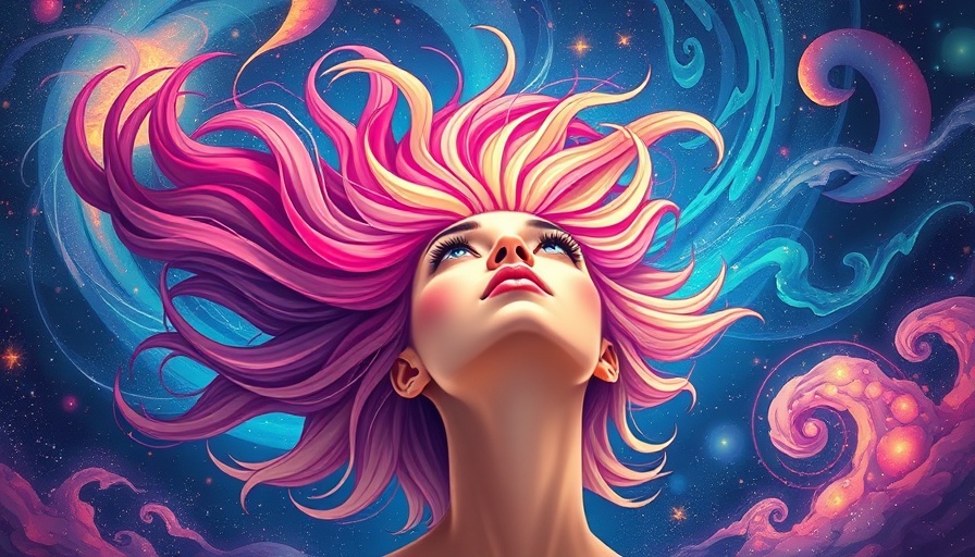 Ethereal woman symbolizing neurodivergence strengths in a cosmic environment.