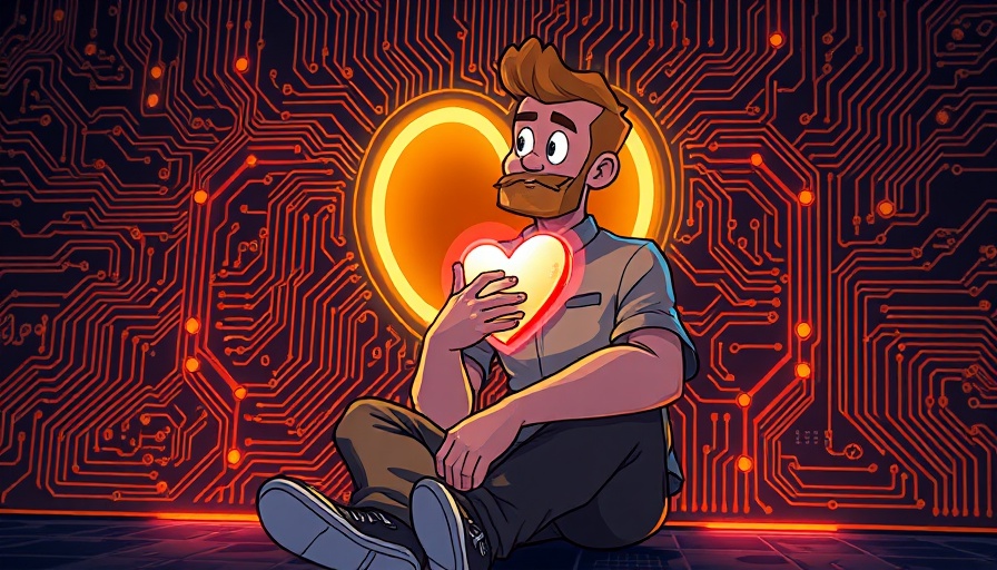 Cartoon man with glowing heart reflecting on the truth about being human.