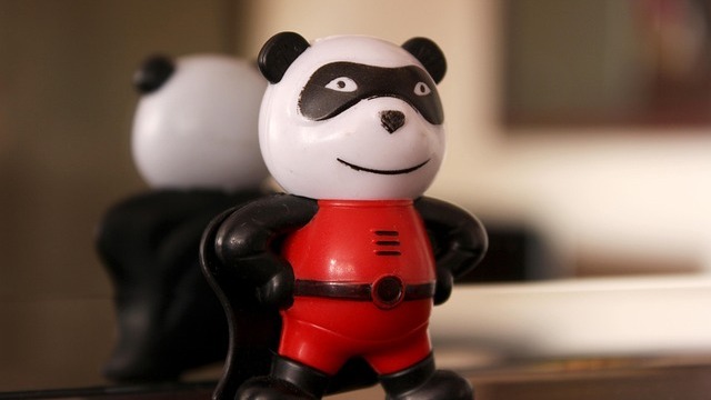 Confident Panda energy superpower concept.