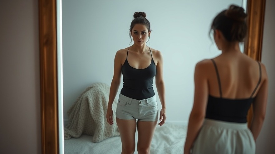 Body awareness and self-improvement reflected in a mirror for personal growth journey.