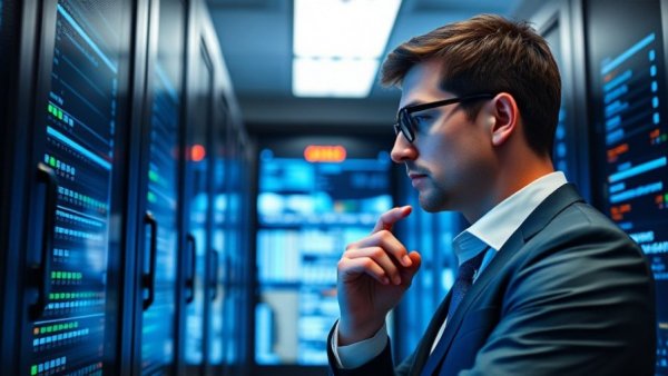 LA's digital transformation with a professional analyzing data in a server room