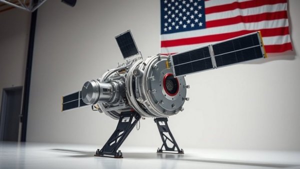 Next-gen space defense satellite showcasing advanced technology.