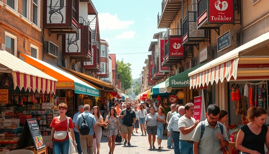 Impact of ICE raids on local retailers, bustling market scene.
