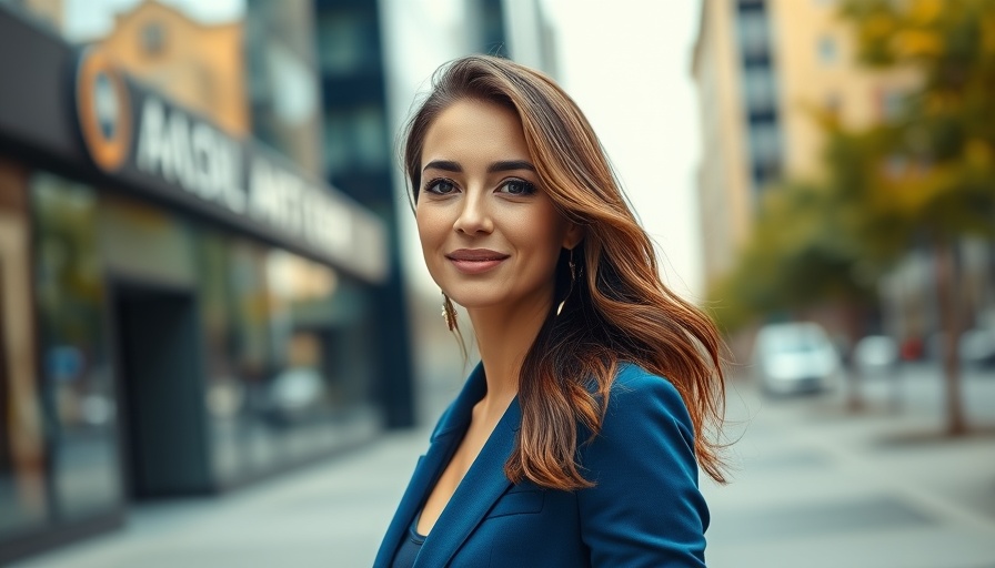 Confident woman in blue blazer with a pleasant expression, highlighting 2025 Real Estate Trends.