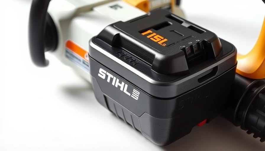 Stihl AK 30 S battery close-up, Free Stihl Battery Promotion.