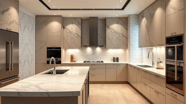 Modern kitchen surface trends for 2026 with sleek designs.