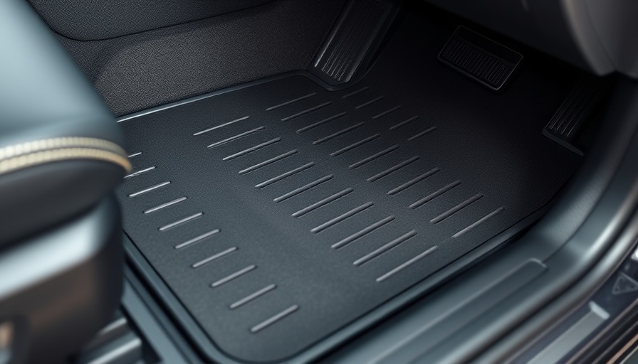 Custom black car floor mats in vehicle interior