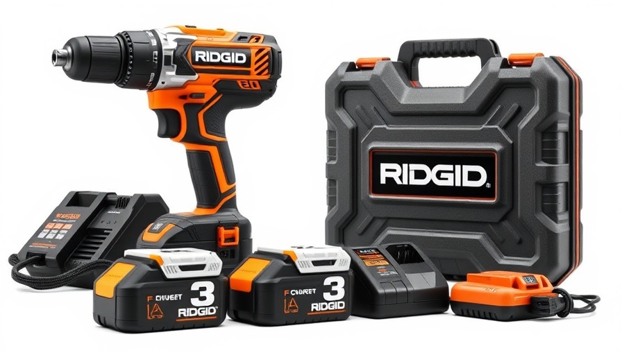 Ridgid Impact Driver Kit Deal displayed with charger and case.