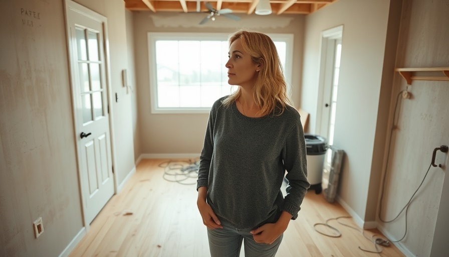 Mudroom makeover planning with woman assessing space