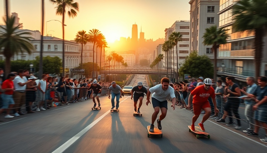 San Francisco skateboarding event with skateboarders and crowds.