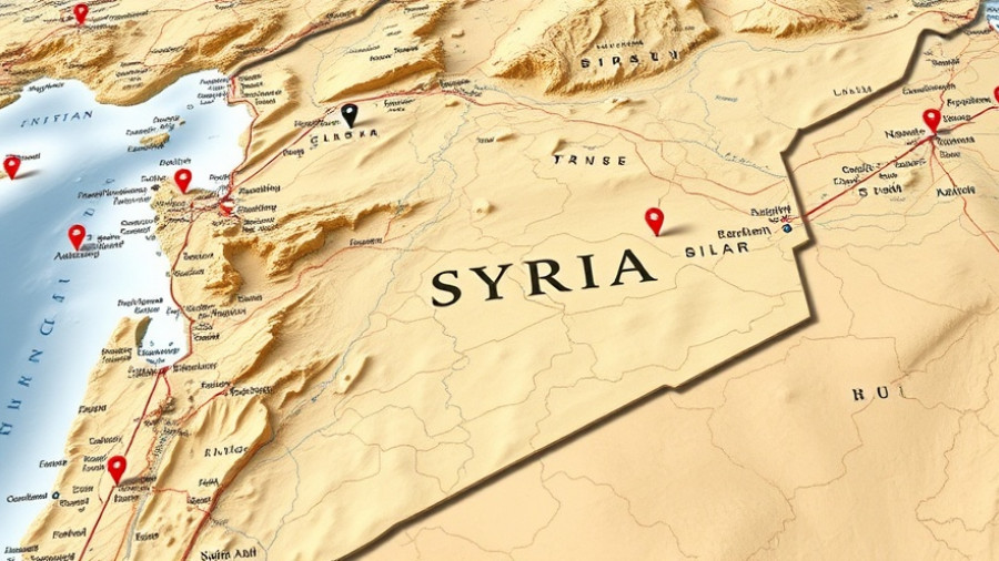Map illustrating Assad's Regime Henchmen fled Syria with markings.