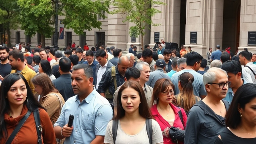 People lined up at San Francisco ICE facility tour.