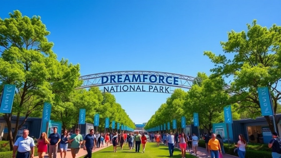 Dreamforce event entrance at Salesforce in San Francisco.