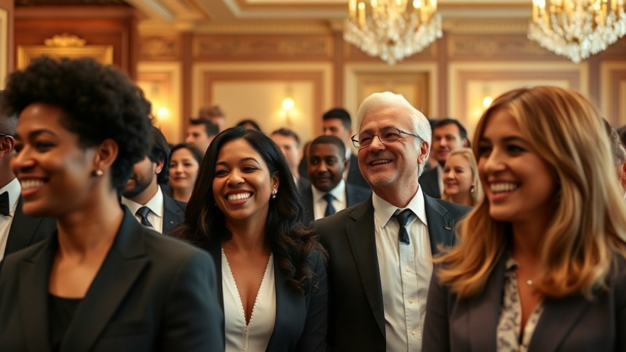 Diverse business group at a formal event, comprehensive trade deal with India