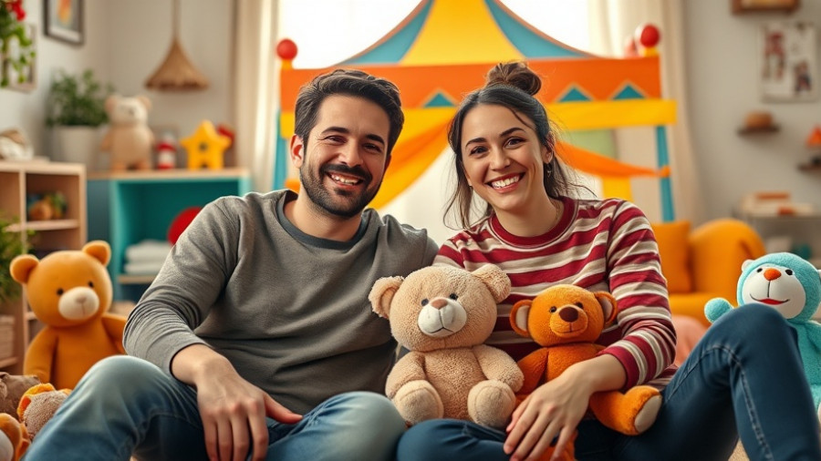 First-time homebuyers in Bay Area sitting happily in playful room.