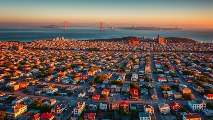 San Francisco residential area at sunset highlighting urban sprawl and development plans.