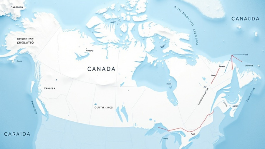 Map of Canada's Arctic, highlighting sovereignty area.