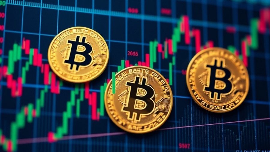 Cryptocurrency trading chart with Bitcoin symbols, highlighting market dynamics.