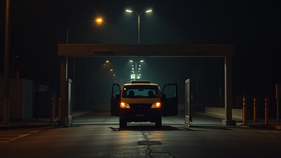 White House security breach scene at night with car and checkpoint.