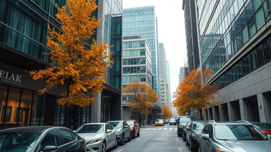 San Francisco, urban alleyway, modern architecture, autumn trees, local news.