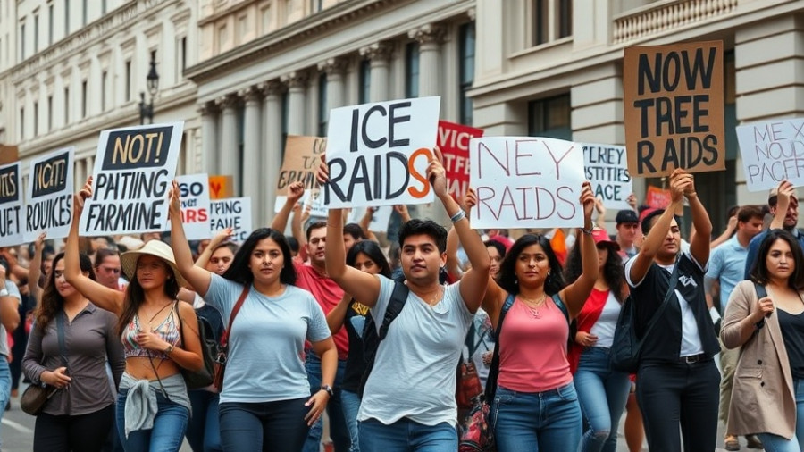 Activists protest San Francisco ICE raids with bold signs.