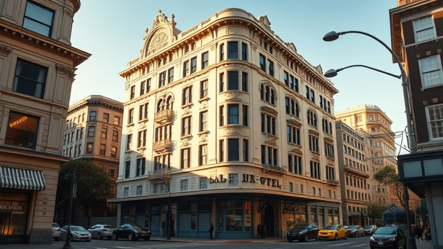 Classic San Francisco hotel on sunny street corner, San Francisco News.